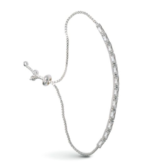 12 Baguette CZ Bracelet - Silver