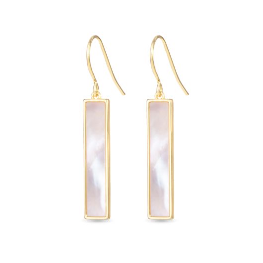 MOP Bar Drop Earrings - Gold