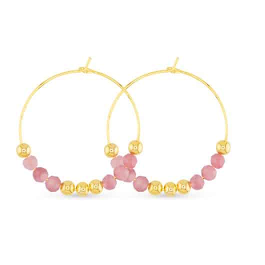 Gold Beaded Hoop Earrings