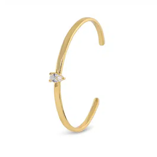 Gold CZ Cuff Bracelet - Image 2