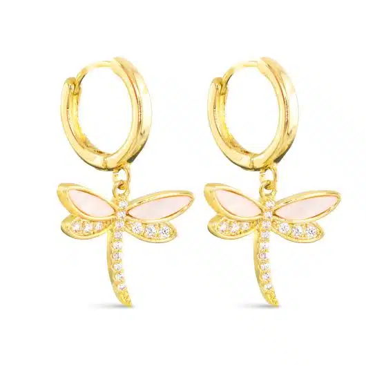 MOP Dragonfly Earring - Gold