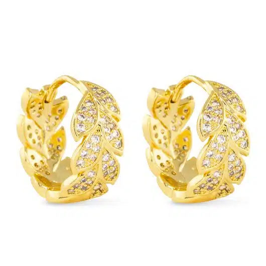Leaves Hoop Earring - Gold