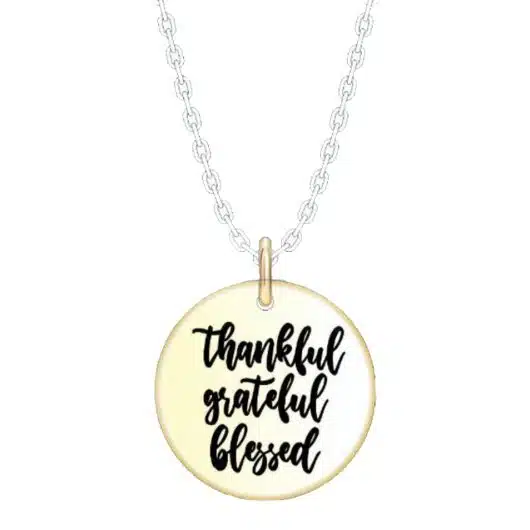 Gold Thankful, Grateful, Blessed Necklace