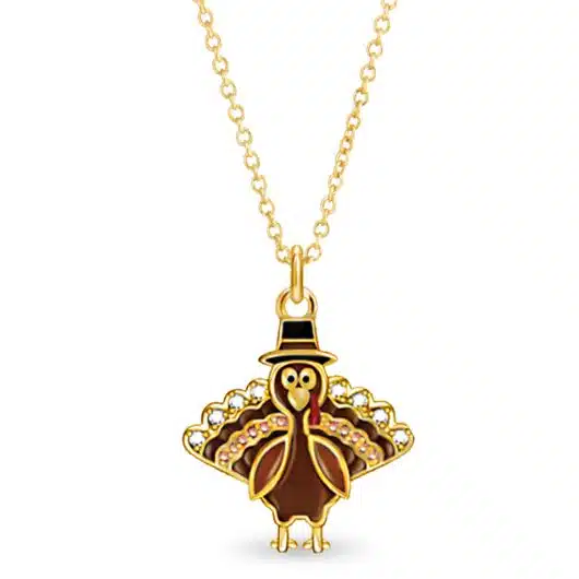 Gold Enamel Turkey Necklace