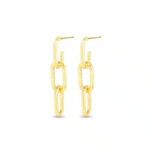 Gold Polished Lara Drop Earrings