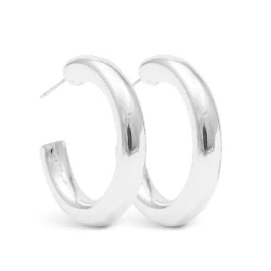Silver Polished Savannah Hoop Earrings
