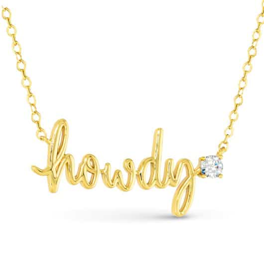 Gold & CZ Howdy Necklace