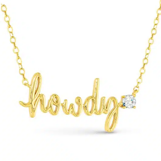 Gold & CZ Howdy Necklace