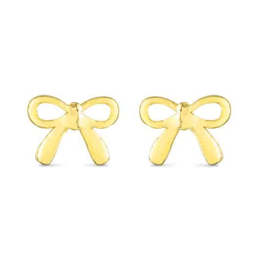Gold Bow Ribbon Earrings