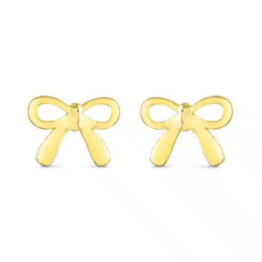 Gold Bow Ribbon Earrings