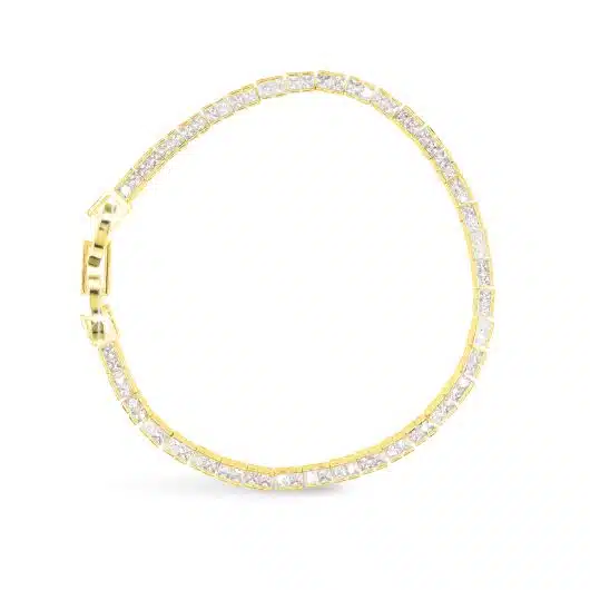CZ Channel Set Princess Tennis Bracelet