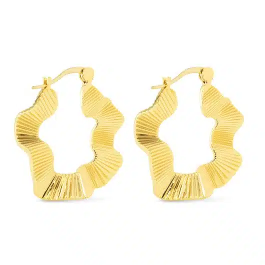 Gold Polished Jennifer Hoop Earrings