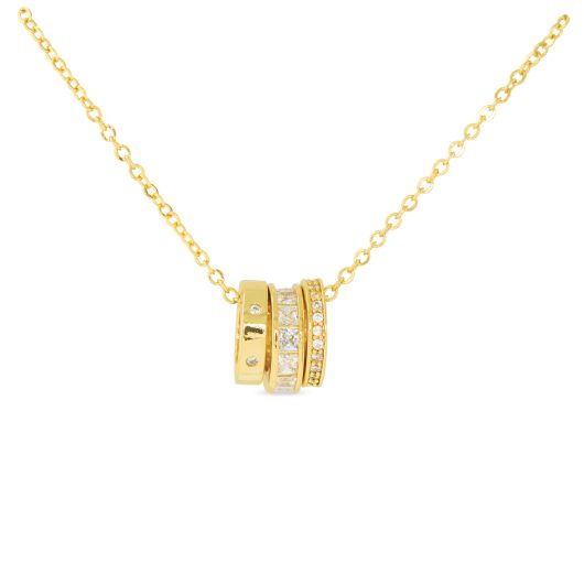 CZ Triple Ring Necklace