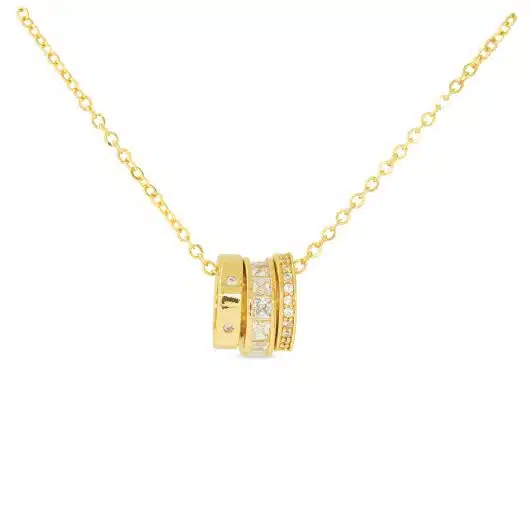 CZ Triple Ring Necklace