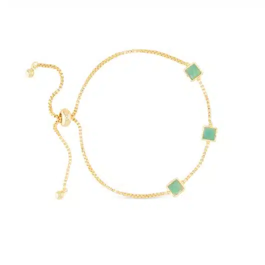 Gold Green Enamel Bracelet