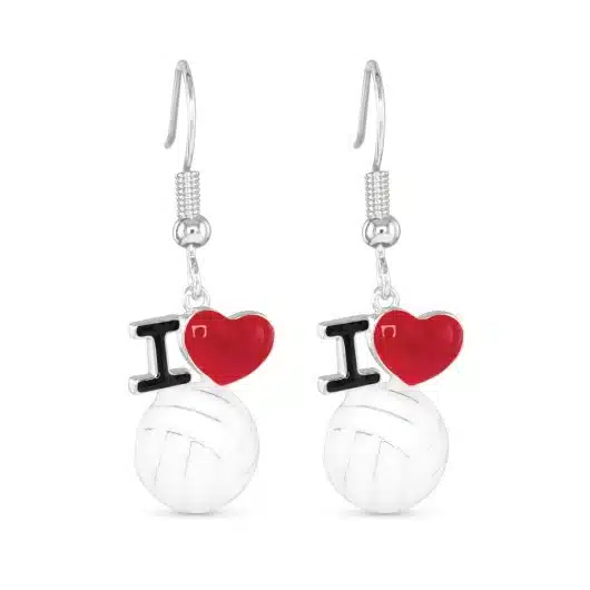 Silver I Love Sports Earrings - Image 2