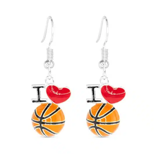 Silver I Love Sports Earrings - Image 4