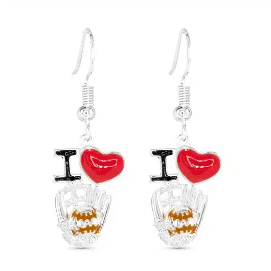 Silver I Love Sports Earrings - Image 5