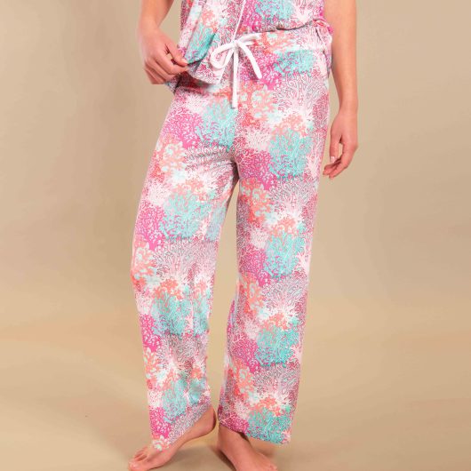 Pastel Coral Pajama Pants | Pink Coastal PJ Bottoms