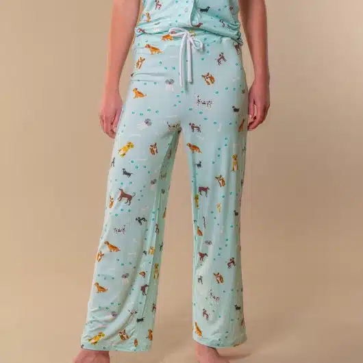 Bark At The Park Pajama Pants | Blue Puppy Dog PJ Bottoms