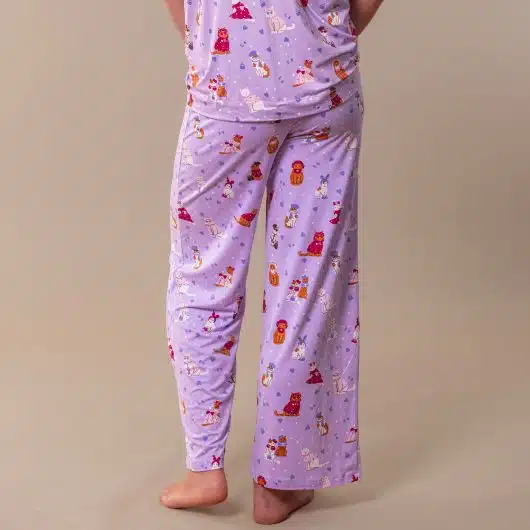 Cattitude Pajama Pants | Purple Kitty Cat PJ Bottoms - Image 4