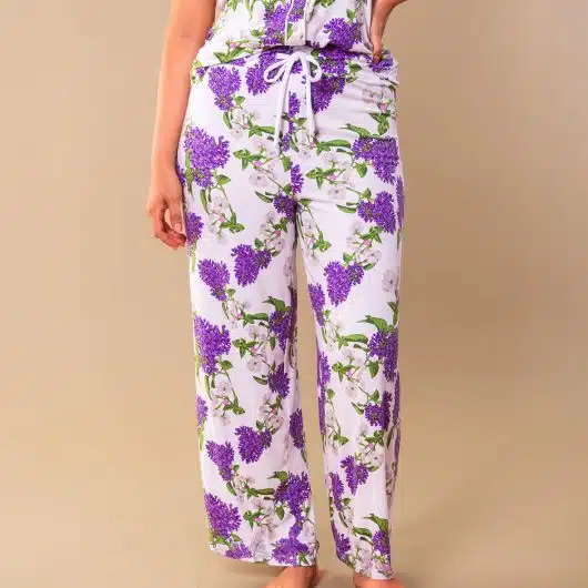 Spring Blooms Pajama Pants | Purple Floral PJ Bottoms