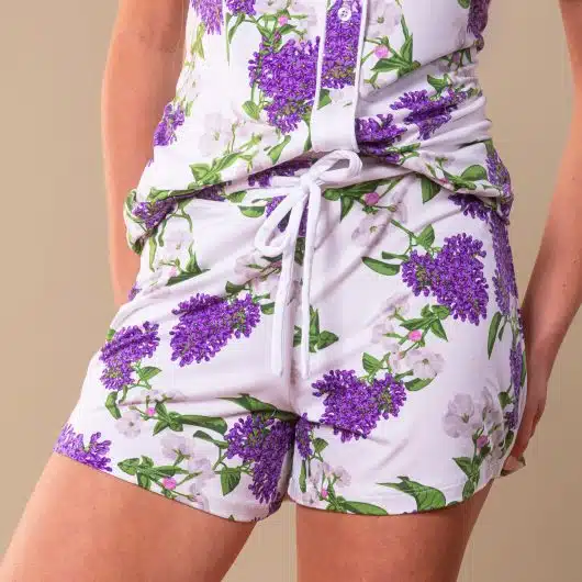 Spring Blooms Pajama Shorts | Purple Floral PJ Bottoms