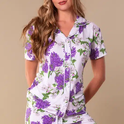 Spring Blooms Pajama Top | Purple Floral PJs For Women