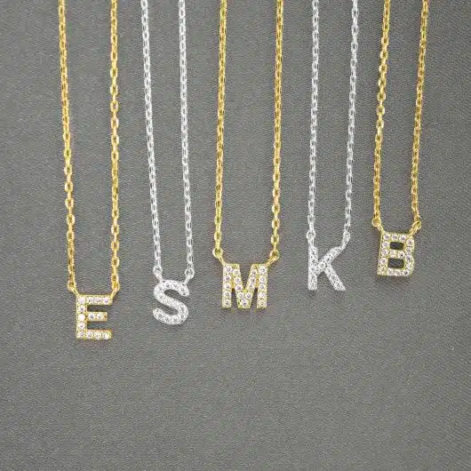 Sparkling CZ Initial Necklaces | 18 Letters