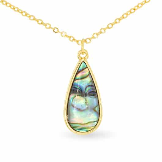 Gold Abalone Teardrop Necklace