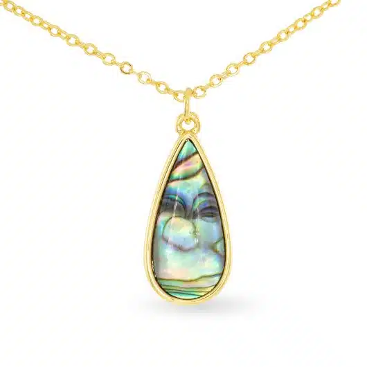 Gold Abalone Teardrop Necklace