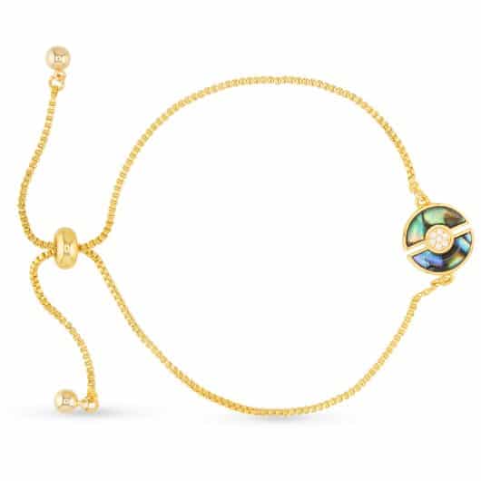 Abalone & CZ Blue Circle Bracelet