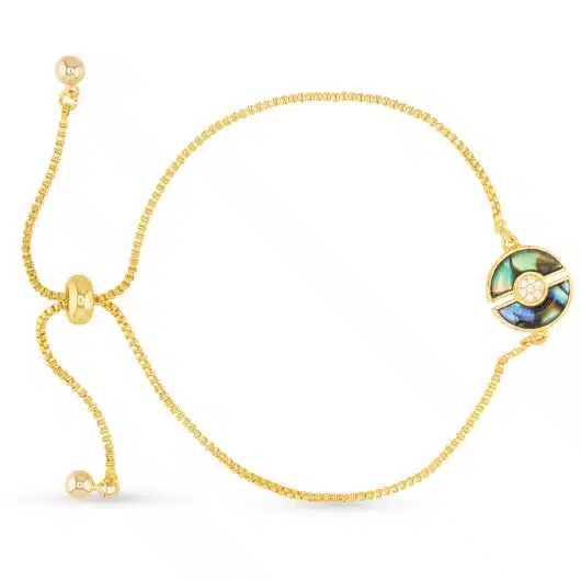 Abalone & CZ Blue Circle Bracelet