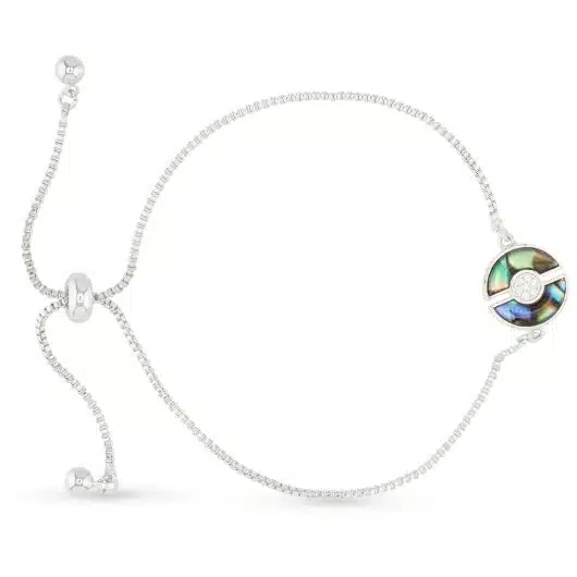 Abalone & CZ Blue Circle Bracelet - Image 2