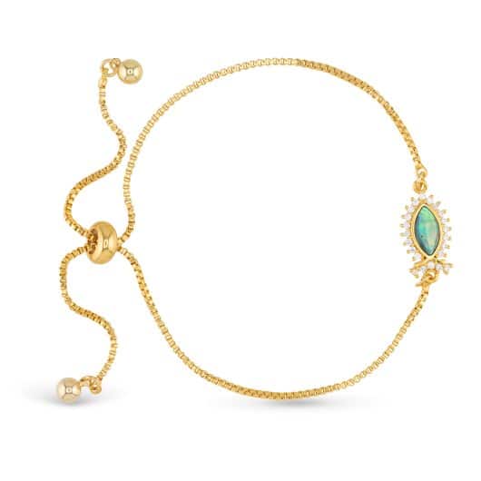 Gold Abalone & CZ Fish Bracelet