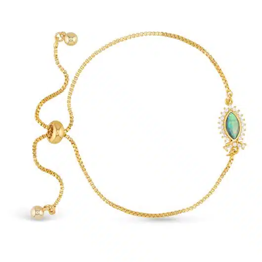 Gold Abalone & CZ Fish Bracelet