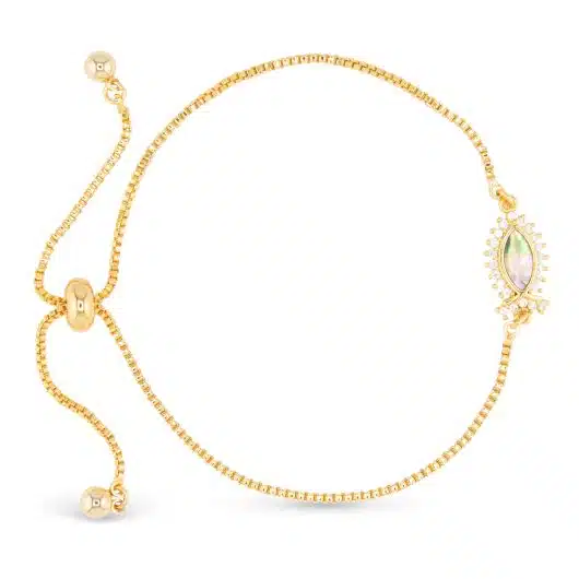 Gold Abalone & CZ Fish Bracelet - Image 2
