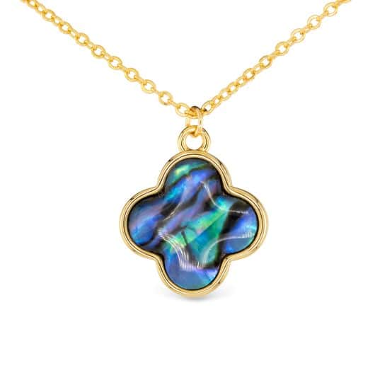 Gold Abalone Clover Necklace