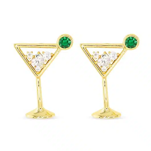 Gold CZ Dirty Martini Earrings