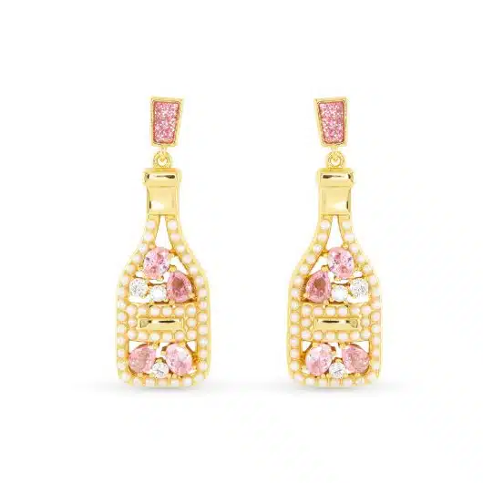 Gold CZ Bubbly Earrings