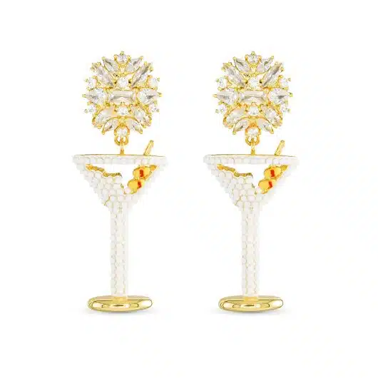 Gold CZ Martini Pop Earrings