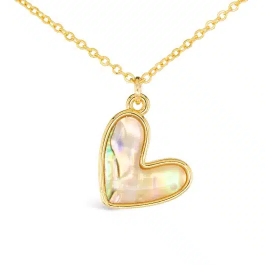 Gold Abalone Heart Necklace - Image 2