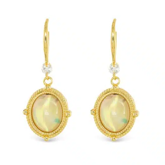 Gold Abalone Compass Drop Earrings - Image 2