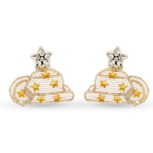 Beaded Cowboy Hat Earrings