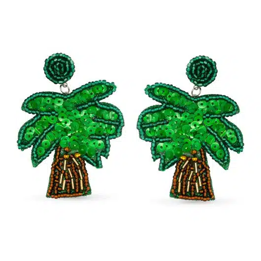 Beaded Palm Tree Earrings