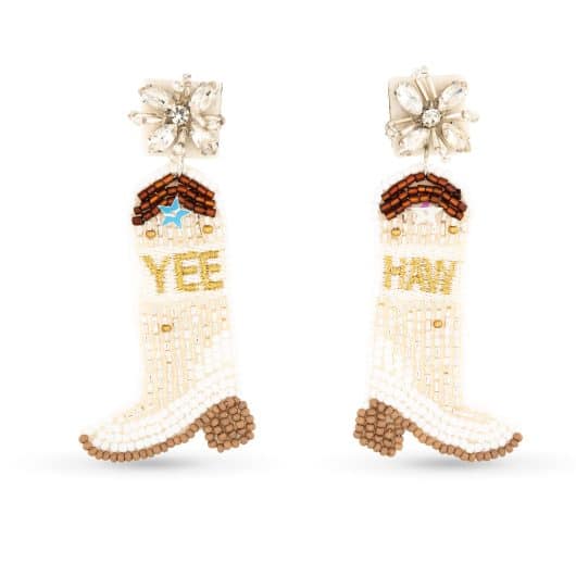 Beaded Cowboy Boot Earrings