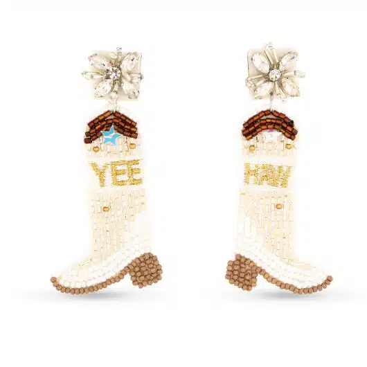 Beaded Cowboy Boot Earrings
