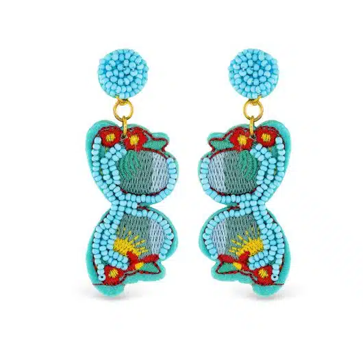 Beaded Blue Sunglasses Earrings