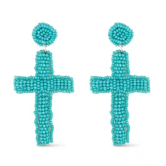 Beaded Cross Earrings