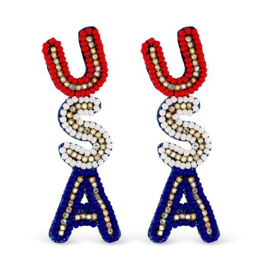 Beaded USA Earrings